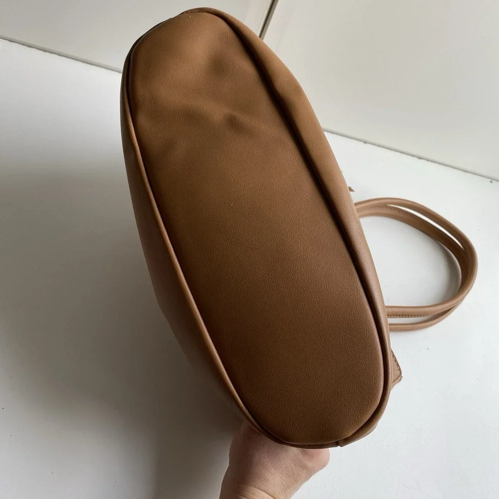 Sole Society Tan Brown Faux Leather Suede Handbag Shoulder‎ Bag Boho Vibes